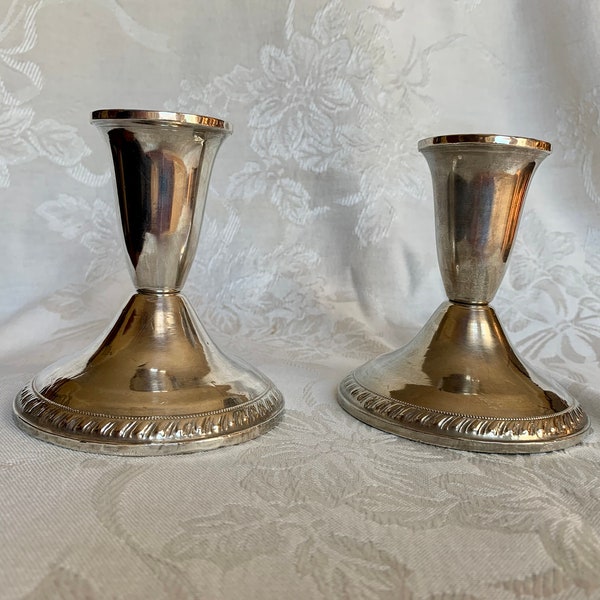 Vintage Sterling Weighted Candle Holders by Duchin Creation - Set of 2