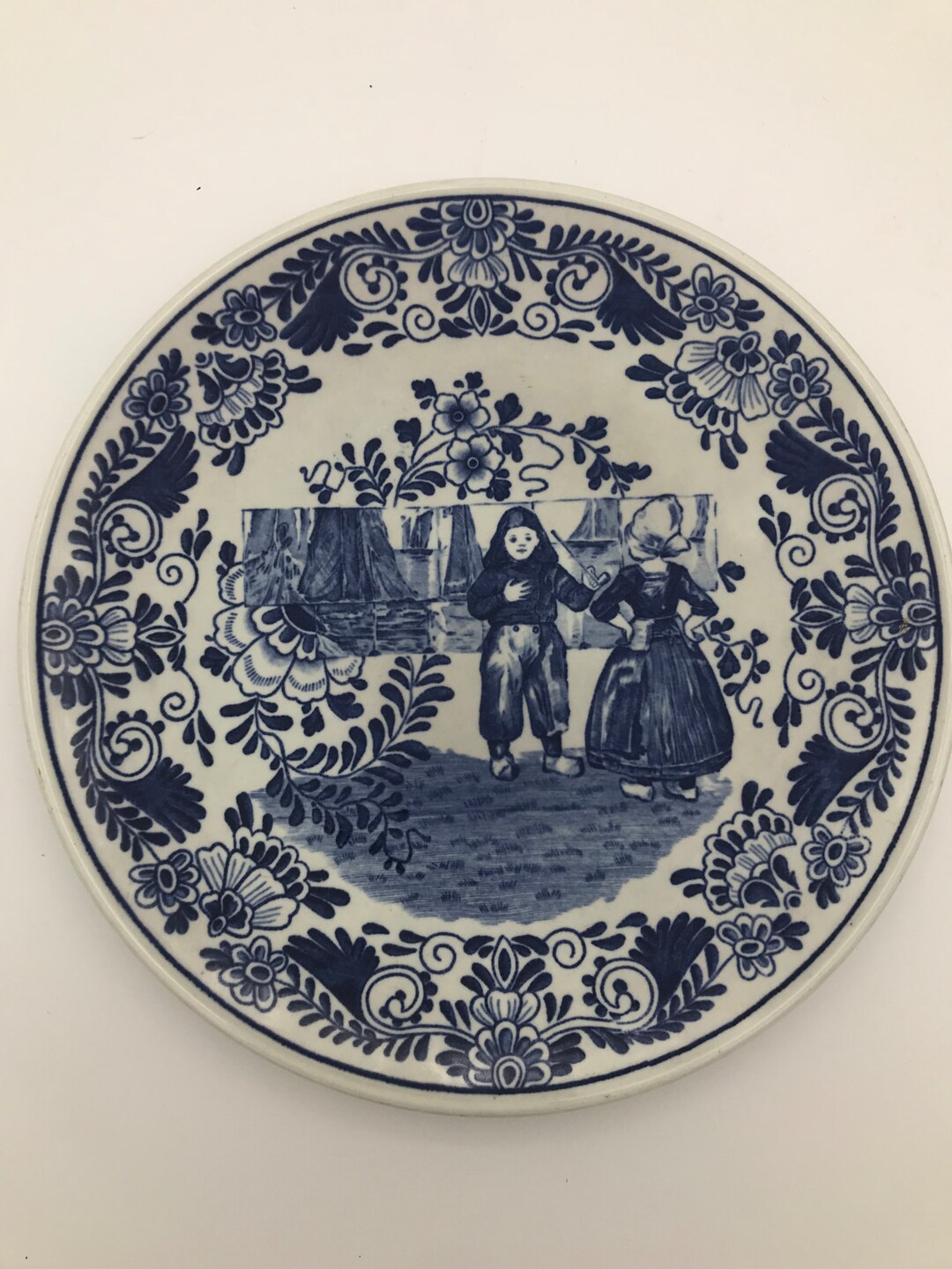オランダ P.REGOUT MAASTRICHT 染付蛮国舶来絵付皿 5客 Vintage Petrus Regout & Co Maastricht Fantaisie Delft Blue
