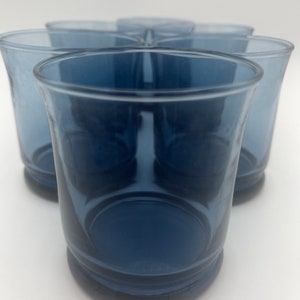 Mid-Century Modern Smoke Blue Tumblers - Set of 6