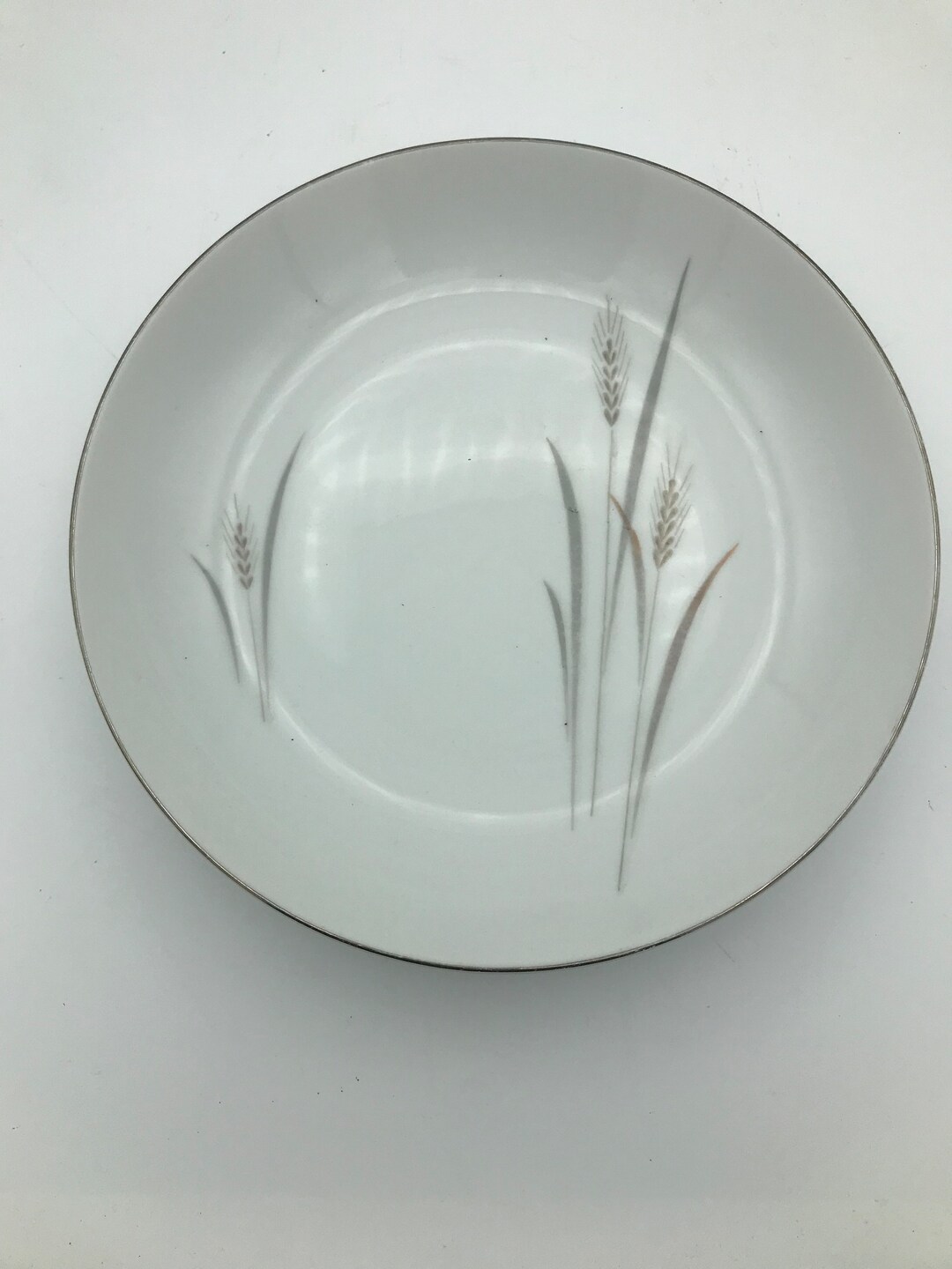 Midcentury Modern Platinum Wheat Fine China 9.25 Round Serving Bowl Etsy