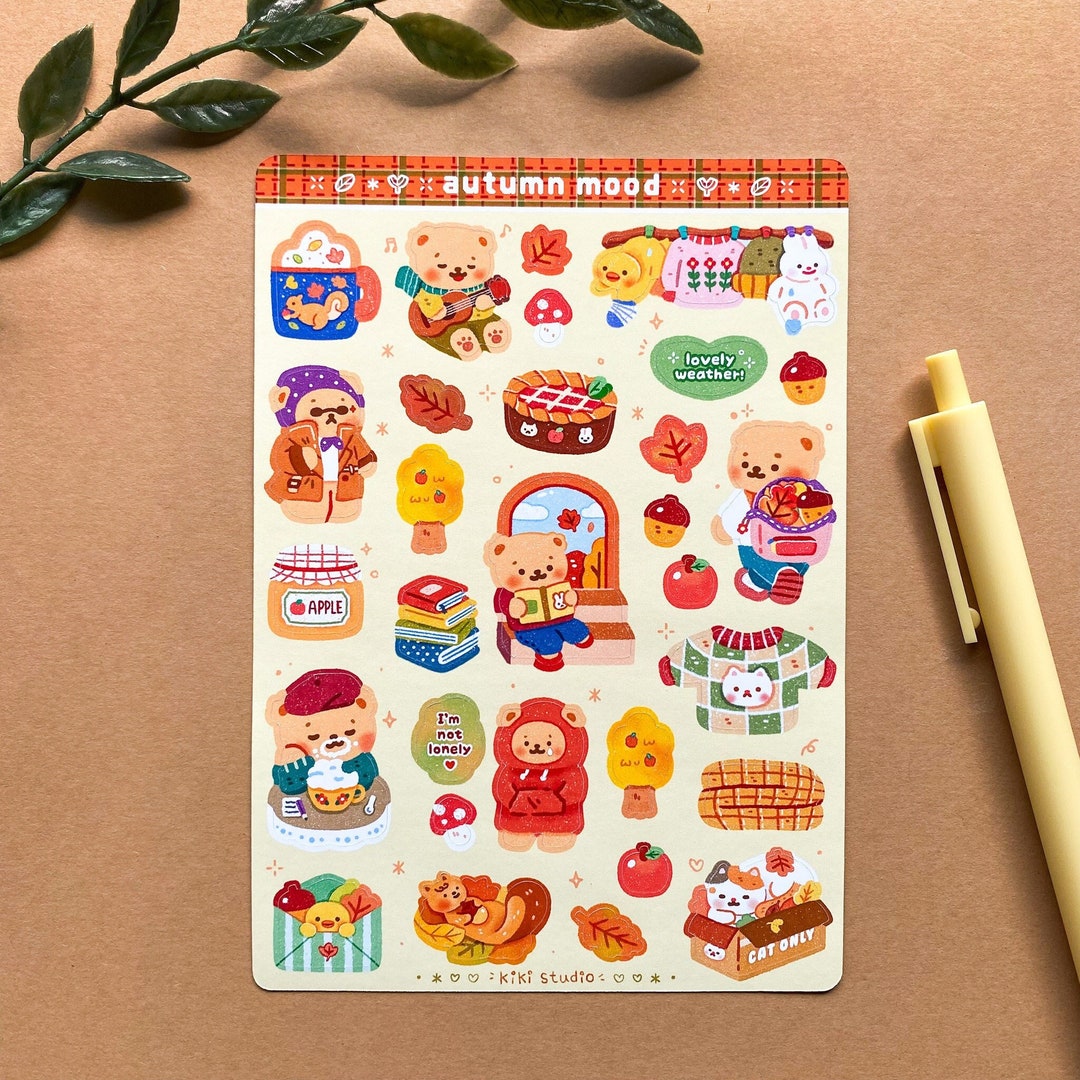 Autumn Mood Sticker Sheet / Planner Stickers, Journal Stickers ...