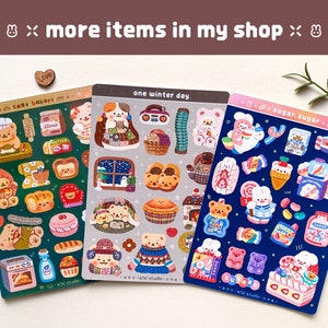 A5,A6 Cozy Bakery Memopad with a cardboard backing / cute, kawaii, aesthetic, autumn, winter, bread, notepad image 7