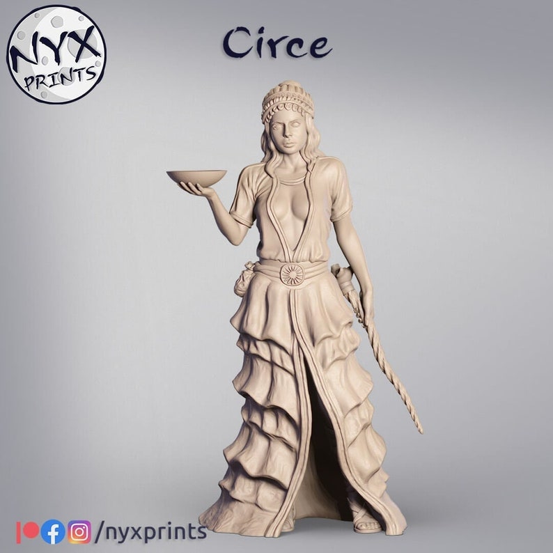 3D Printable Miniature of Circe the Enchantress  stl  image 1