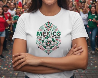 Mexico World Cup 2026 Soccer T-Shirt | Aztec Pattern Football Graphic Tee Unisex
