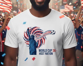 USA World Cup 2026 Host Nation T-Shirt | Statue of Liberty Soccer Fan Unisex Tee