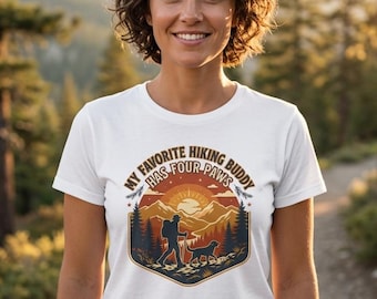 My Favorite Hiking Buddy Has Four Paws Dog Hiker Graphic T-Shirt