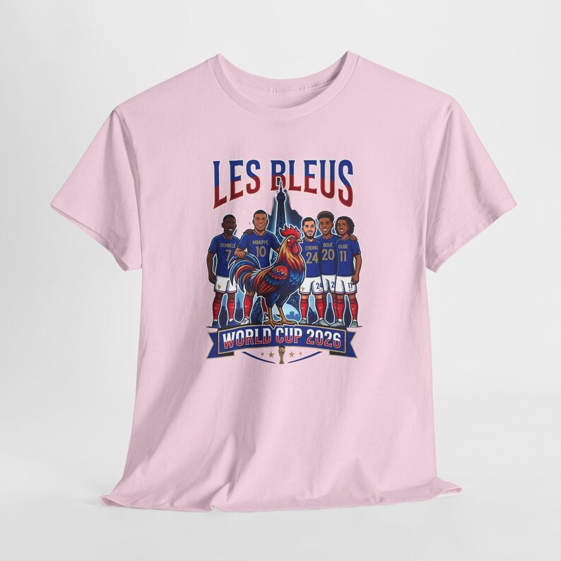 Kylian Mbappe France Soccer Shirt | Les Bleus 2026 World Cup Football Tee Light Pink