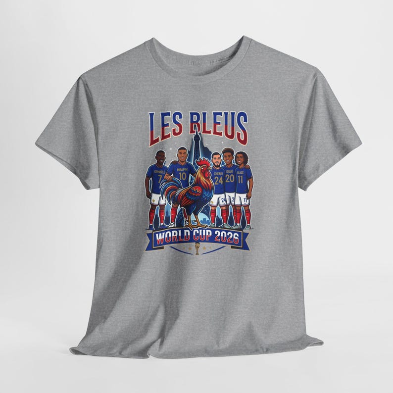 Kylian Mbappe France Soccer Shirt | Les Bleus 2026 World Cup Football Tee Sport Grey