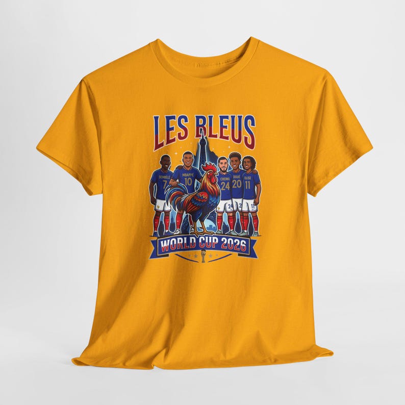 Kylian Mbappe France Soccer Shirt | Les Bleus 2026 World Cup Football Tee Gold