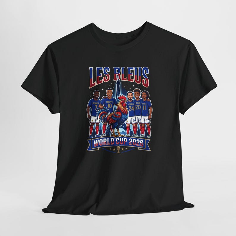 Kylian Mbappe France Soccer Shirt | Les Bleus 2026 World Cup Football Tee Black
