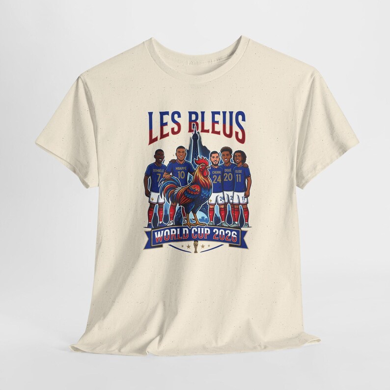 Kylian Mbappe France Soccer Shirt | Les Bleus 2026 World Cup Football Tee Natural