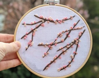 cherry blossom season // hand stitched embroidery art // spring is here