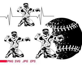 Download Baseball Catcher Svg Etsy