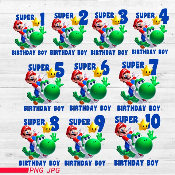 Super Mario Joyeux Anniversaire Birthday Boy Personnalise Etsy