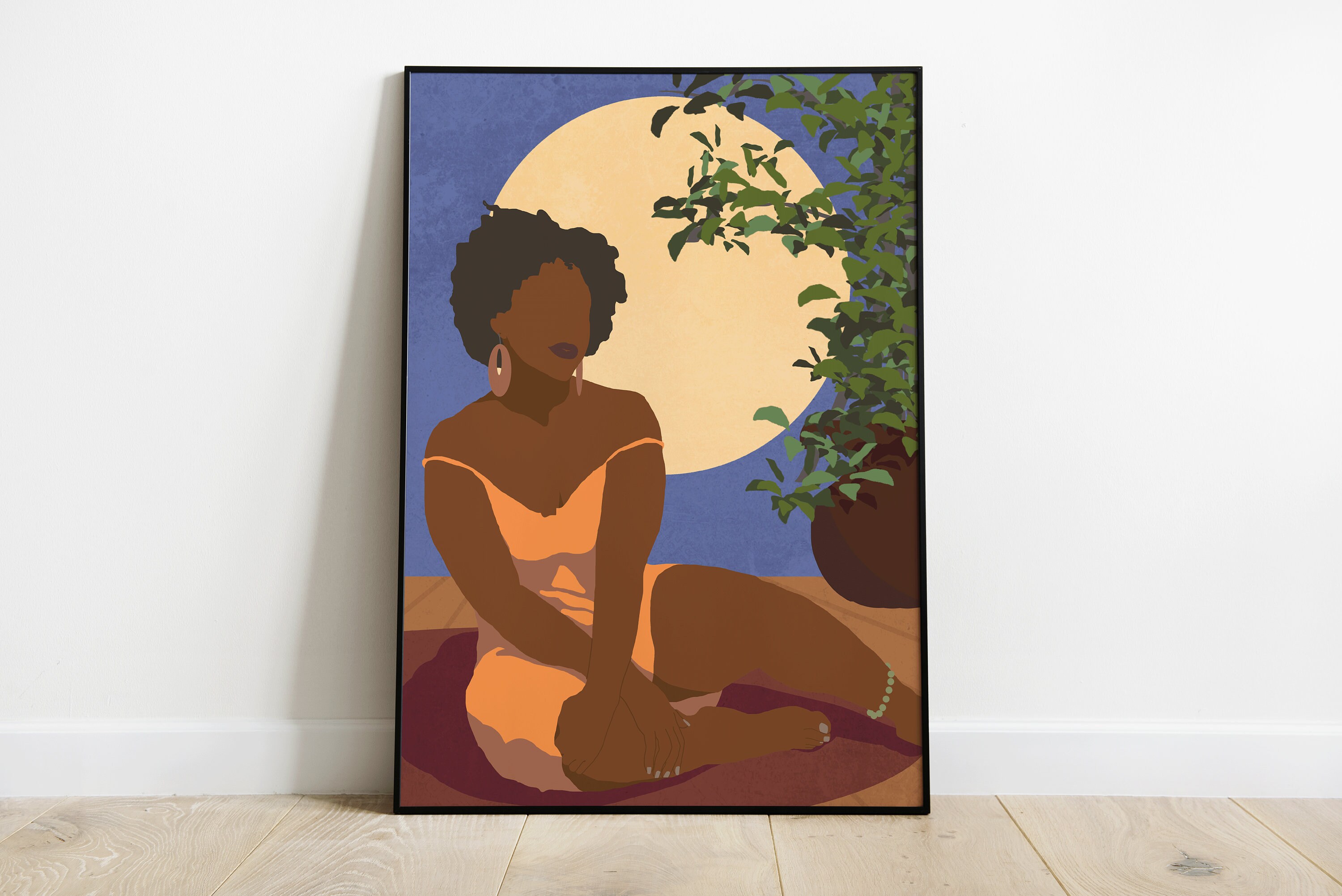 African Woman Art Set of Two, Black Woman Wall Art, Black Girl Wall Art ...