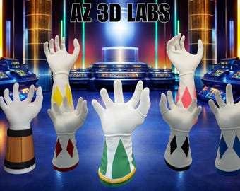 3D Printed Power Ranger Hand Stand – Controller & Headphone Holder | Red, Blue, Black, Pink, Yellow, Green and White Ranger Display