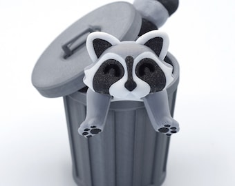 Articulated Raccoon with Trash Can - Trash Panda - Adorable Raccoon  3d printed toy