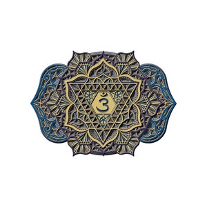 Mandala Wall-Art Wooden Living room décor Spiritual Plywood Wall Decor AJNA CHAKRAS House warming gift