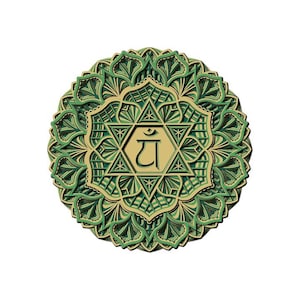 House Décor Gift Anahata Chakra Wooden Mandala Wall Art Living Room Decor Wall Decor Mandala Wooden Art Creative Wood Art Gift for Him