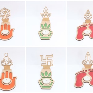 Diya Shadow Diya for Diwali Devotional & Peaceful Art Piece for Temple Décor Tealight Candle Holder Gift for Him Flat Décor Art of Candle