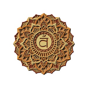 Svadhishthana Chakras Mandala Wall Art Wooden Living Room Décor Spiritual Wall Decor House Warming Gift Mandala Unique Art