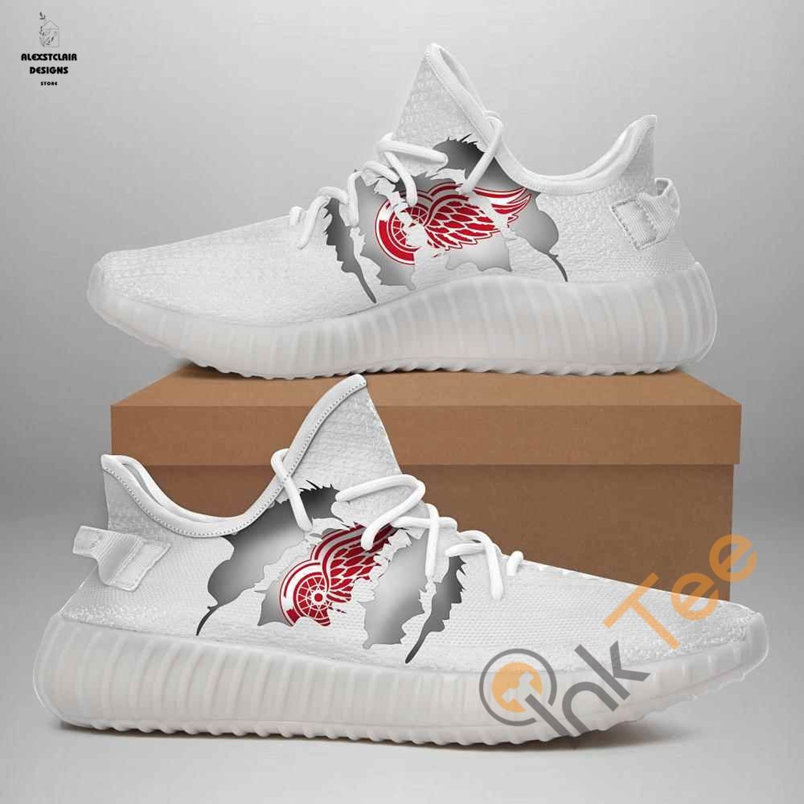 Detroit Red Wings Amazon Bestseller Yeezy Boost 350 Sneakers | Etsy