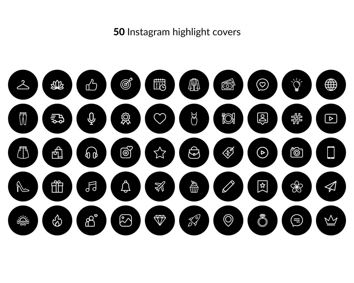 Instagram Templates 50 highlight covers Instagram Etsy