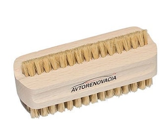 Cepillo de uñas de cerdas naturales de dos caras: exfoliante manual ergonómico de madera