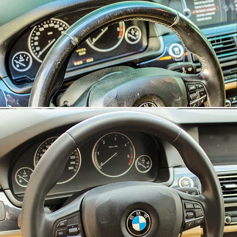 Black Leather Steering Wheel Repair Kit Leather Renovation Car Kit Car