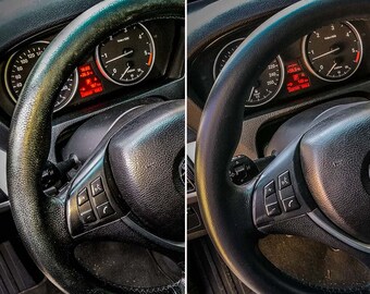 Kit De Reparación Y Teñido Para Volante De Cuero Negro, Compatible Con Mercedes-Benz Y BMW, Fabricado En Alemania Por SRSsystem