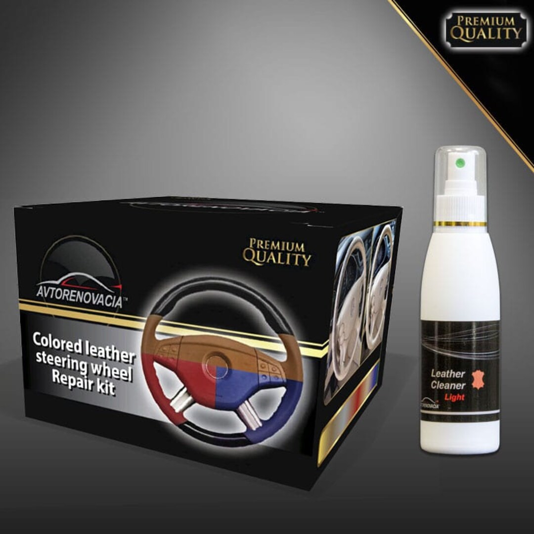 Colored Leather Steering Wheel Repair Kit With Cleaner Light Etsy