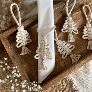 Arbre de Noël en macramé | Rond de serviette | Décorations de Noël | Idée cadeau | bohémien