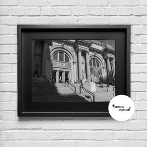 New York City Travel Print | NYC Travel Poster | The Met Museum | Travel Wall Art | Travel Decor | Black and White Photo