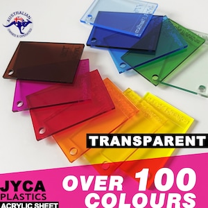 COLOUR TINT TRANSPARENT Acrylic Sheet Colour Tinted Perspex Sheet Panel 【Multiple Colour Options】 Free Post