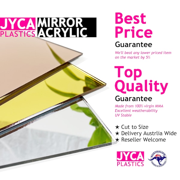 Mirror Acrylic Sheet Perspex Sheet Panel 【Silver | Gold | Rose Gold】 FREE POST