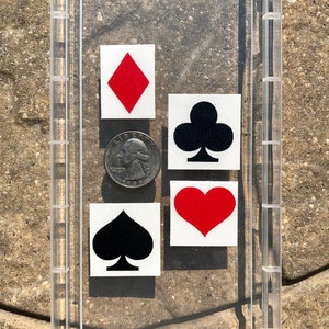 1&quot; Card Suit Poker Vinyl Decal Stickers - Spade Club Diamond Heart