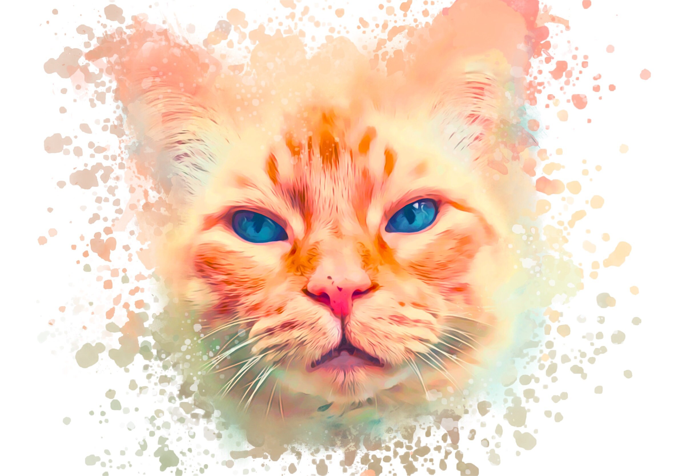 Custom DIGITAL Watercolor Pet Portrait | Etsy