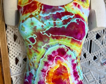 Rainbow geode tank top small