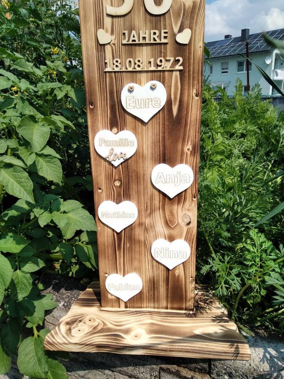 Hochzeitsgeschenk:Dies ist für eine Goldenehochzeit gefertigt.Höhe 92 cm Breite 35 cm Tiefe 20 cm