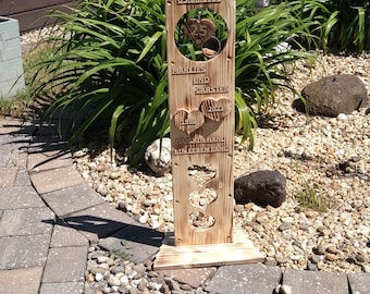 3D effect stele from Holzkreative.de - go and save! Made for silver wedding anniversaries. Wedding gift, diamond wedding anniversary, golden wedding anniversary.