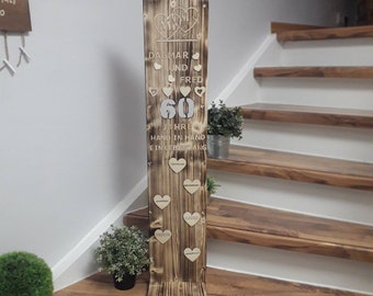 Deko für jede Art von Hochzeit Stele Holzaufsteller Dekoration Geschenk Hochzeit Wunschbeschriftung ca 102 cm 20 cm Tief 35 cm Breite