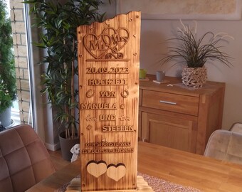 Wedding gift, table stele, wedding table, memory wedding.