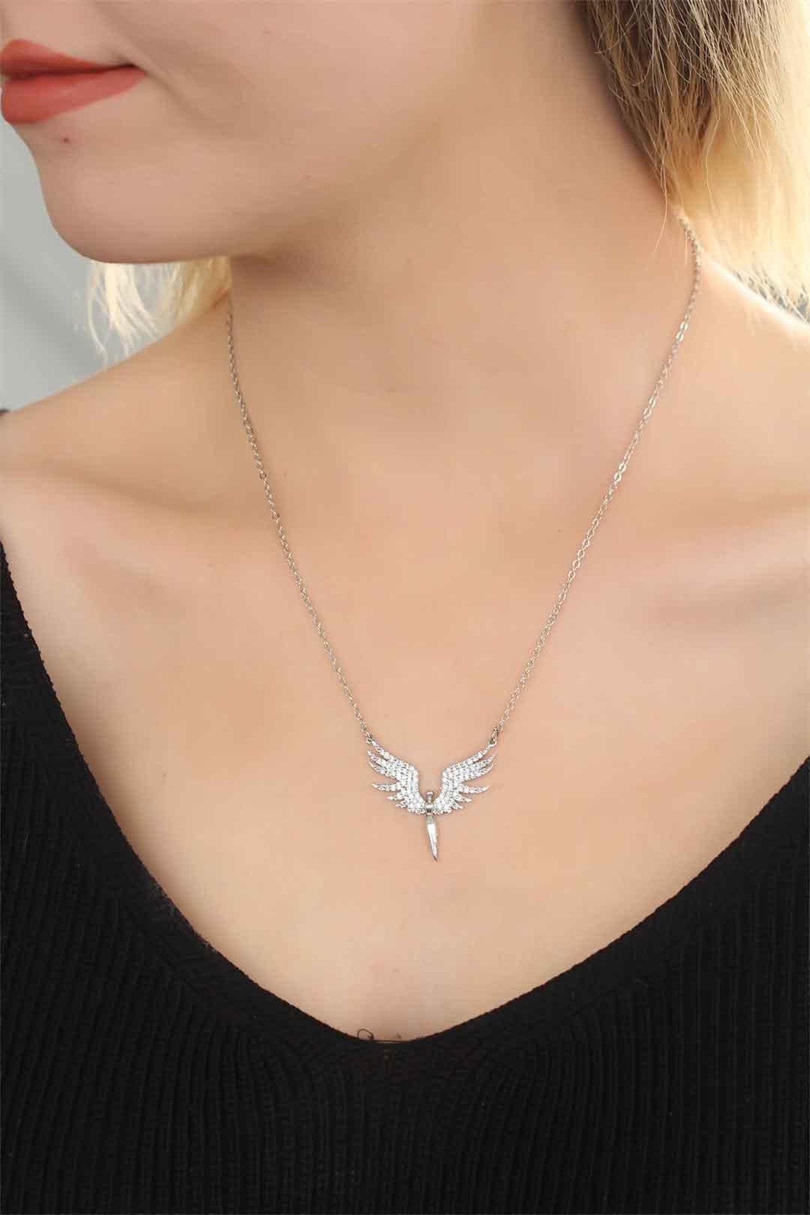 925 Sterling Silver Mikail Angel Necklace Necklaces for | Etsy