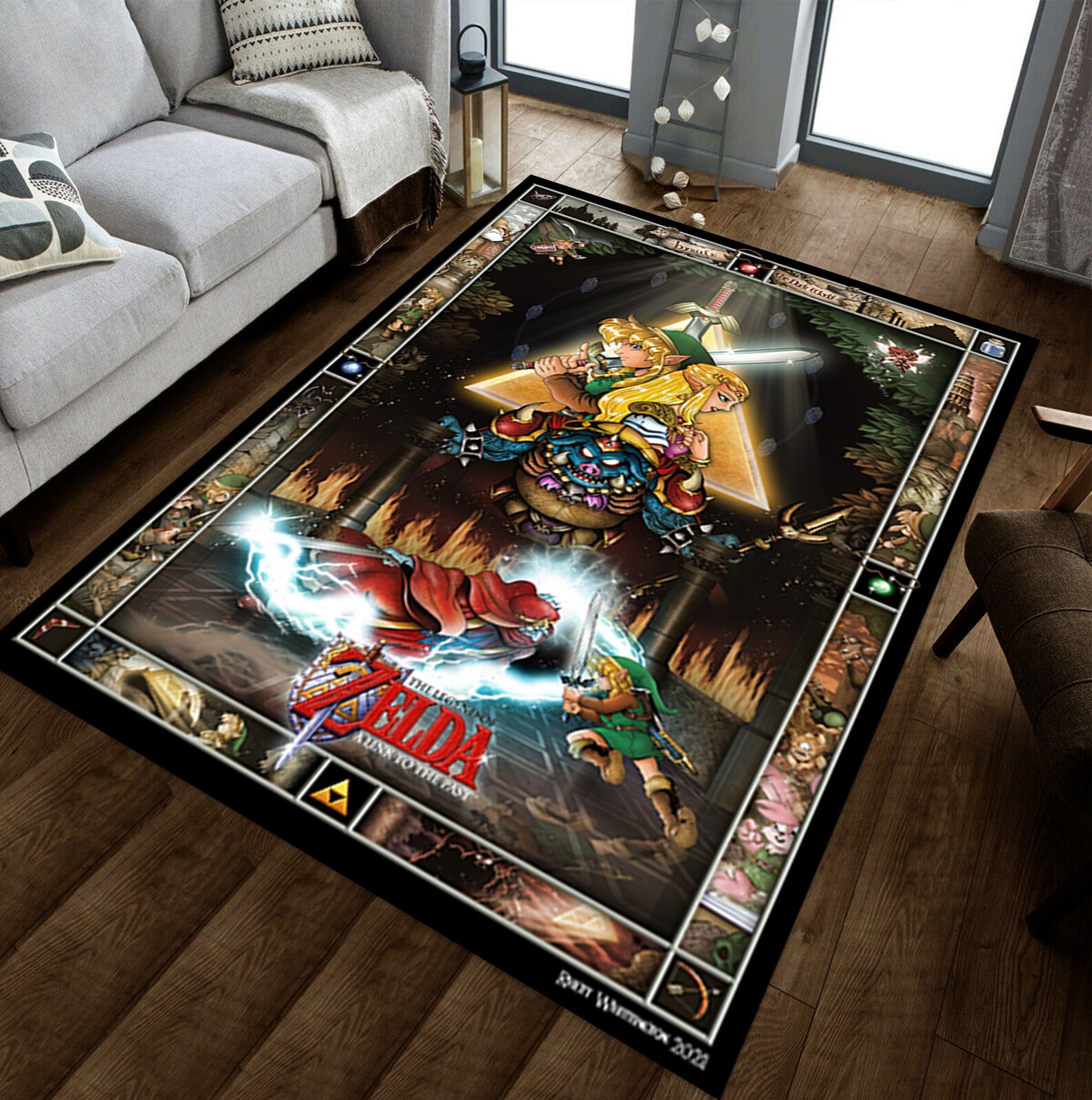 The Legends of Zelda Area Rug Zelda Heroes Game Rug Retro Etsy