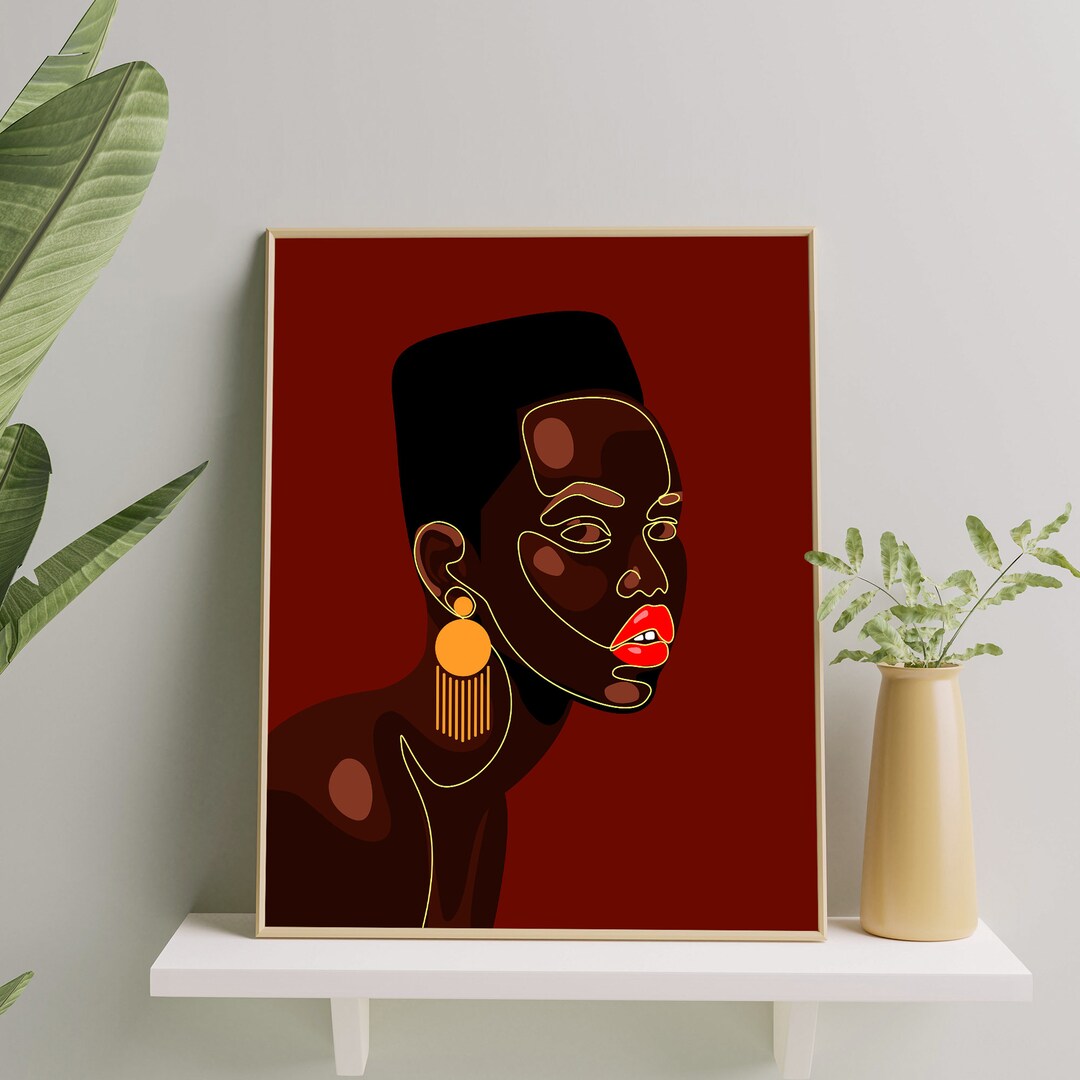 Black Girl Wall Art, Black Woman Wall Art Print, African Woman Art