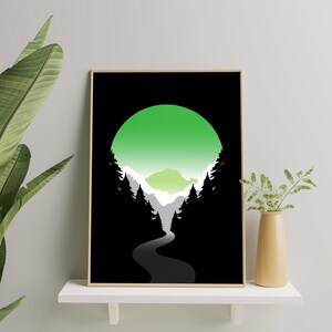 Aromantic Sunset Art Print, Aromantic Poster Wall Art For Home Decor, Artistic Aromantic Aro Pride Printable Gift