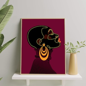 Black Woman Wall Art, Black Girl Wall Art Print, African Woman Art Poster, black woman poster, Afro American Wall Art Print