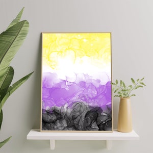 Non Binary Subtle Art Print, Non Binary Wall Art Poster, Non Binary Painting, Non Binary Pride Gift, Nonbinary print