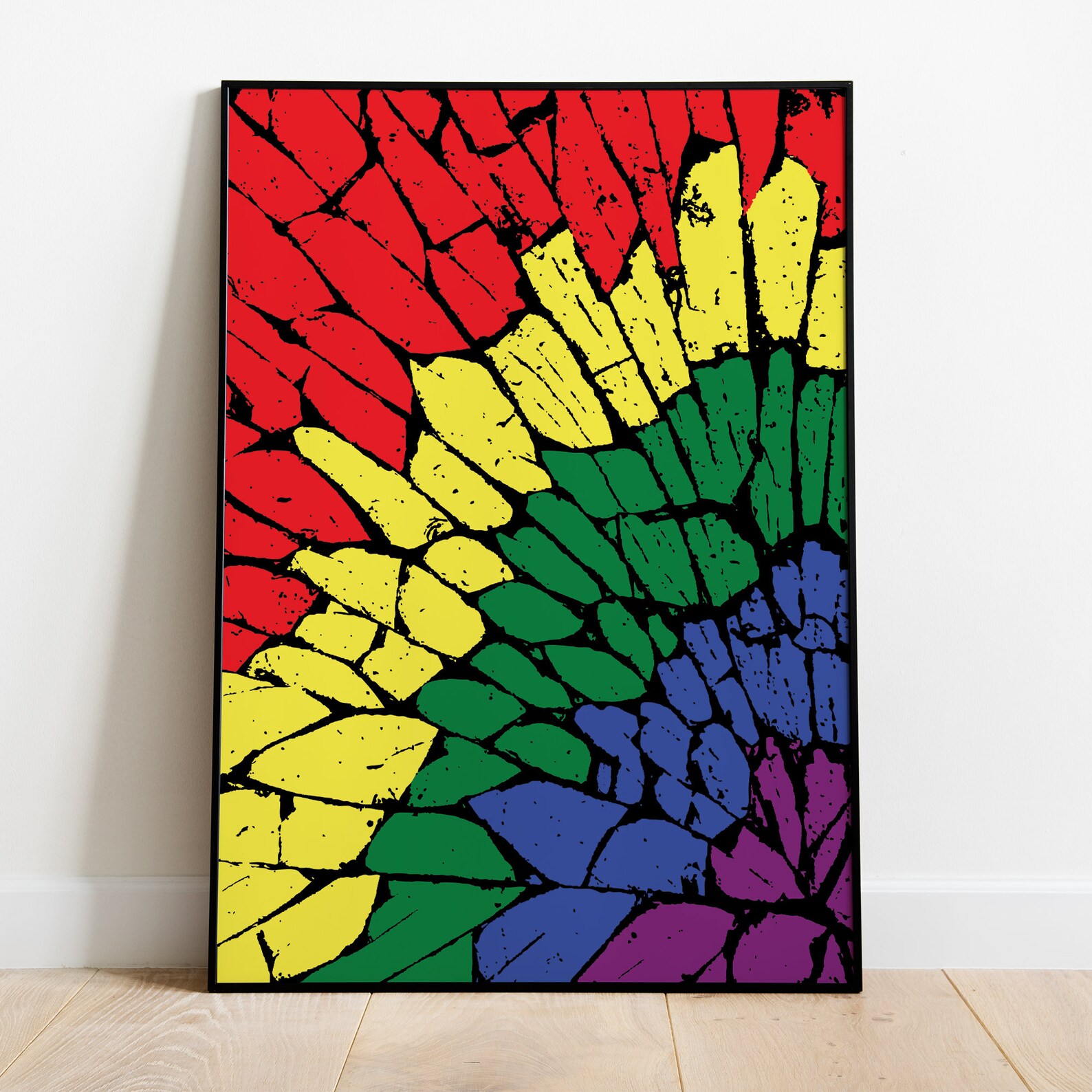 Rainbow Pride Art Print, LGBT Pride Abstract Prints, Rainbow Butterfly
