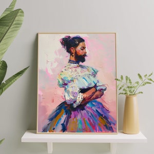 Queer Nonbinary Art Print | Genderfluid LGBTQ+ Wall Decor | Colorful Queer Body Positivity Artwork for Home & Office | Transender Pride Gift
